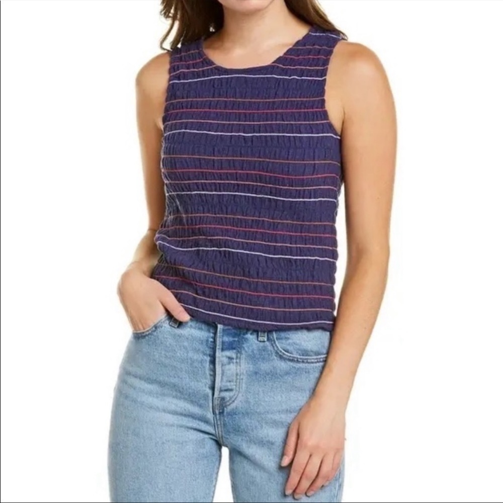 MADEWELL texture and thread rainbow stitch tank top. Size 2x